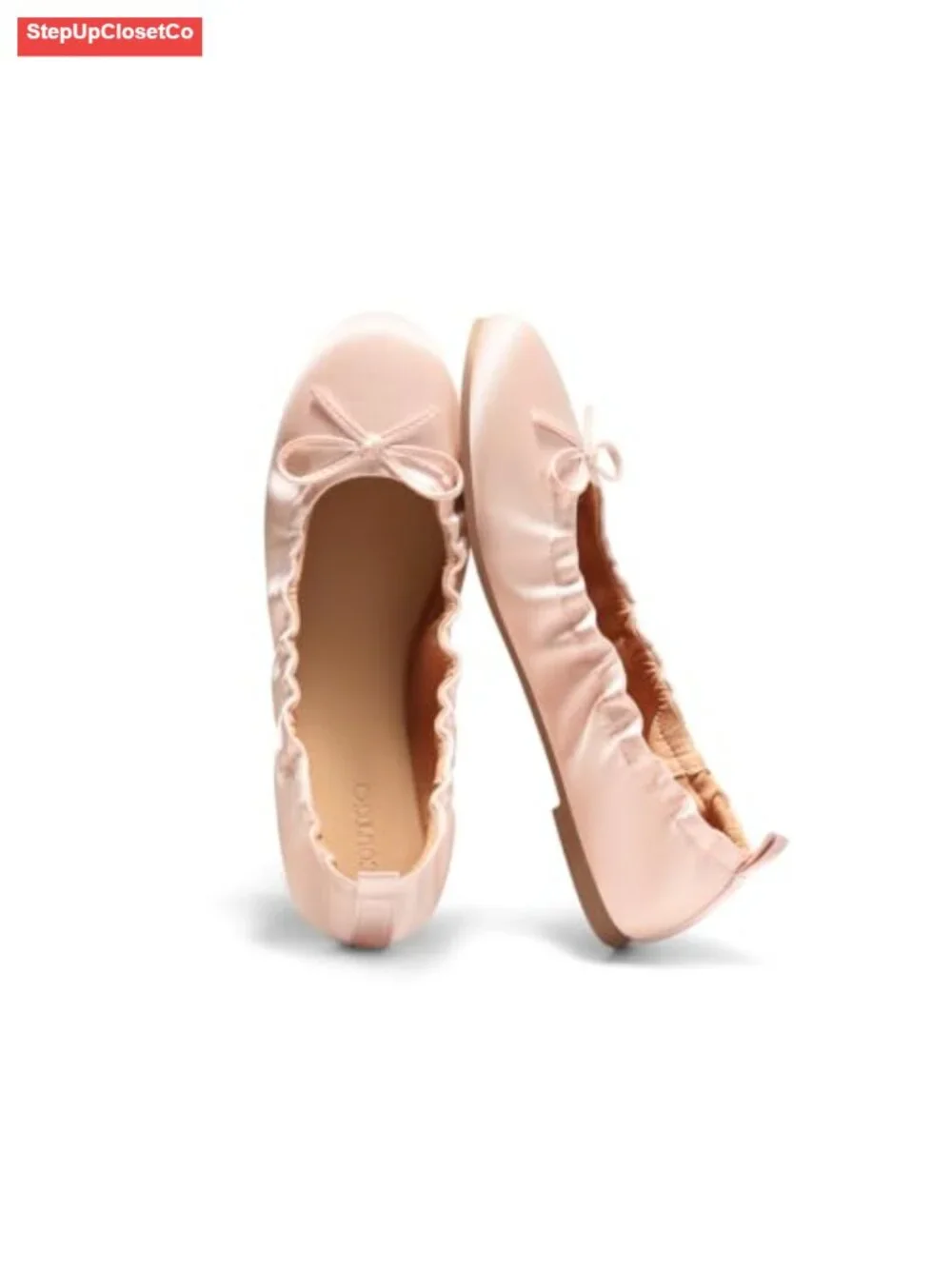 Bow Round Toe Slip On Ballet Flats Comfortable Cushioned Work Shoes